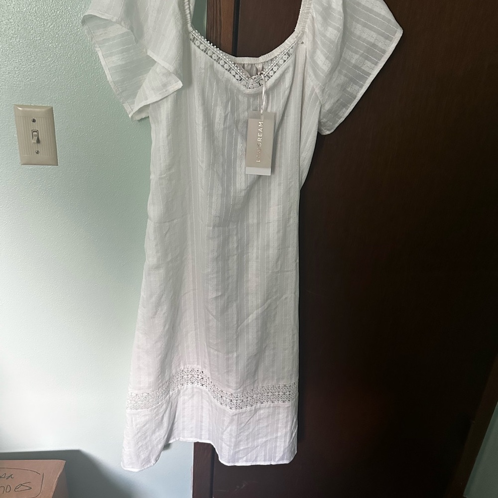 White Lace-Trimmed Dress